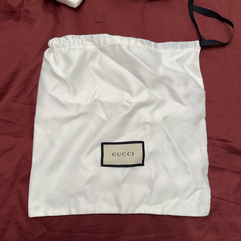 Gucci White Dust Bag with Black Accents